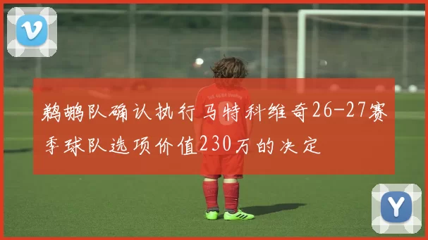 鹈鹕队确认执行马特科维奇26-27赛季球队选项价值230万的决定